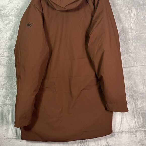 NWT New Moosejaw Brown FullZip Duck Down Filled Parka Adjustable Hood Size XLT - Picture 14 of 15